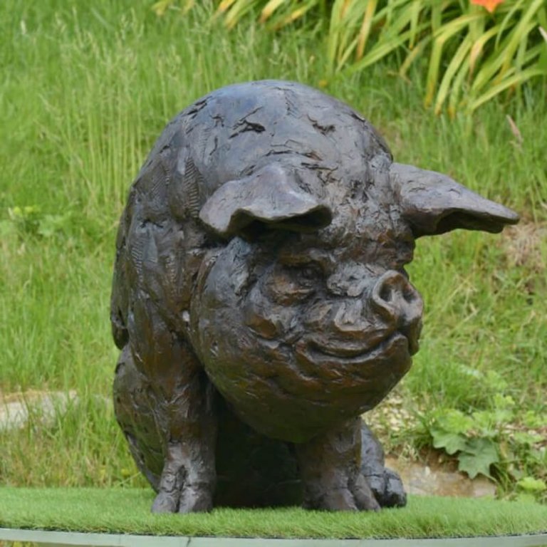 Bronze Large Metal Pig Sculpture For Sale SevenTreeSculpture