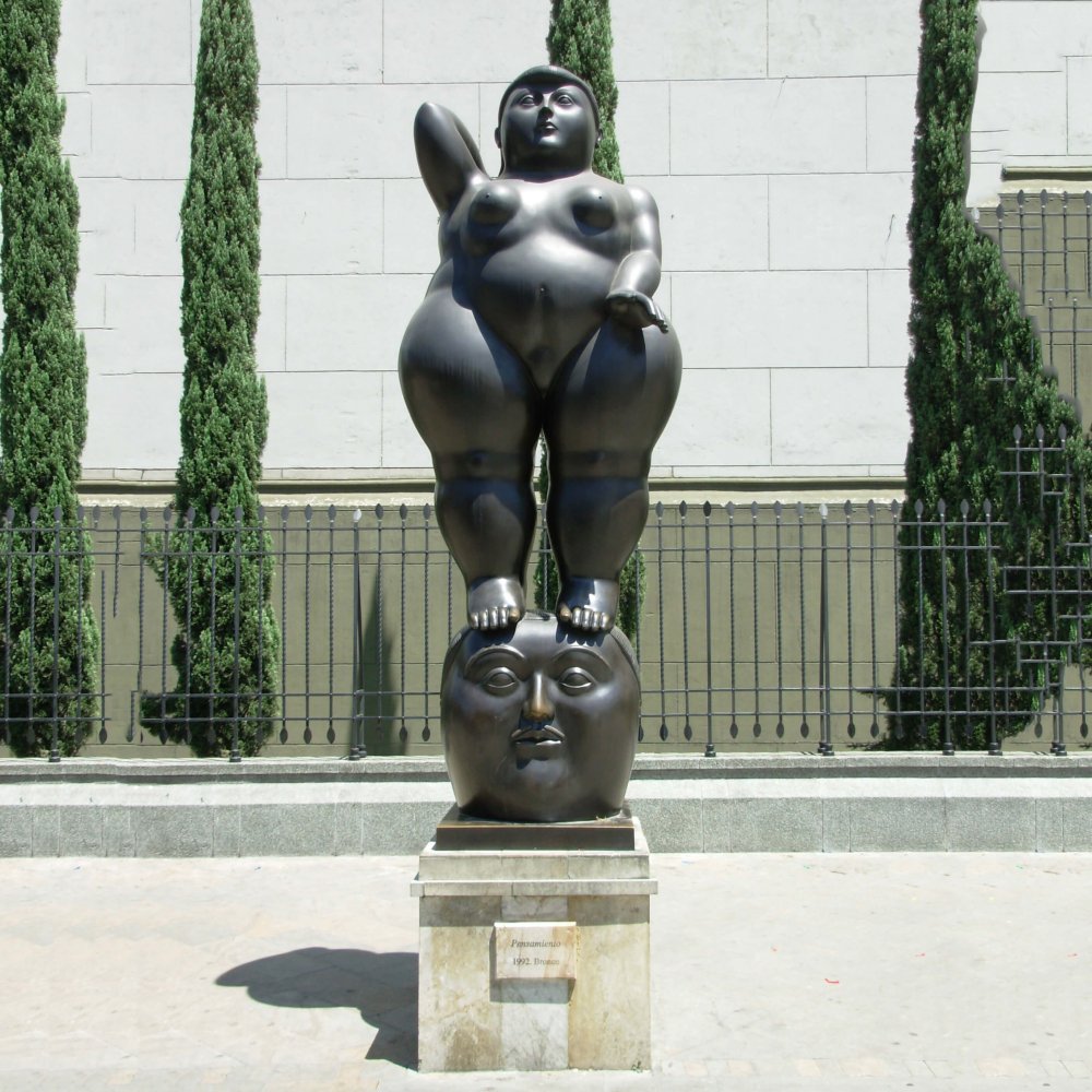 Bronze Fat Lady Plaza Botero Sculptures For Sale