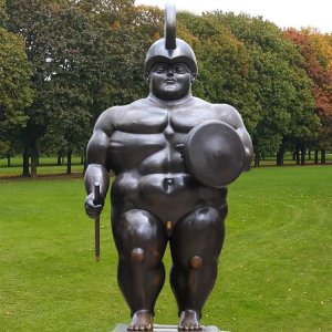 Bronze Roman Soldier Botero Statue For Sale