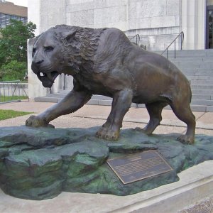 Large Bronze Smilodon Statue For Sale