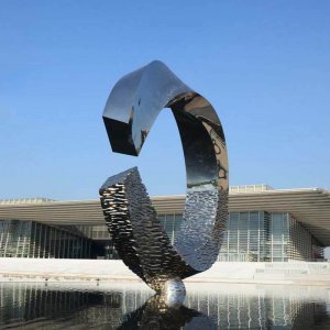 Outdoor Abstract Stainless Steel Sculpture For Sale