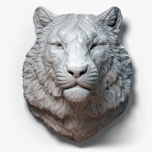 Fiberglass Tiger Bust Sculpture For Sale