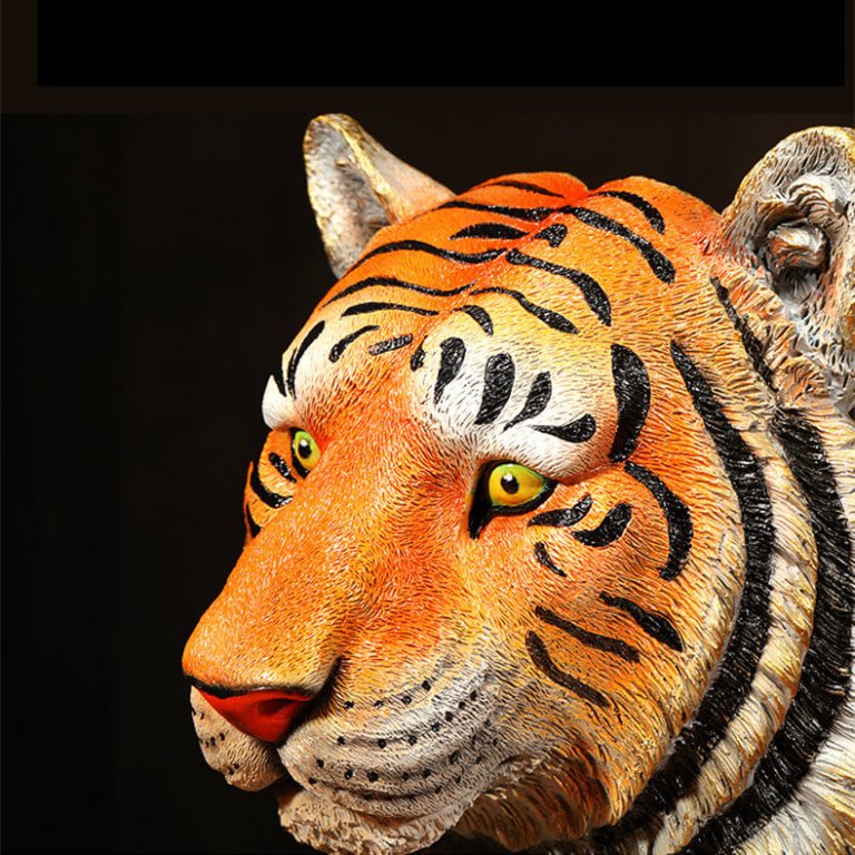 Fiberglass Tiger Head Sculpture For Sale SevenTreeSculpture