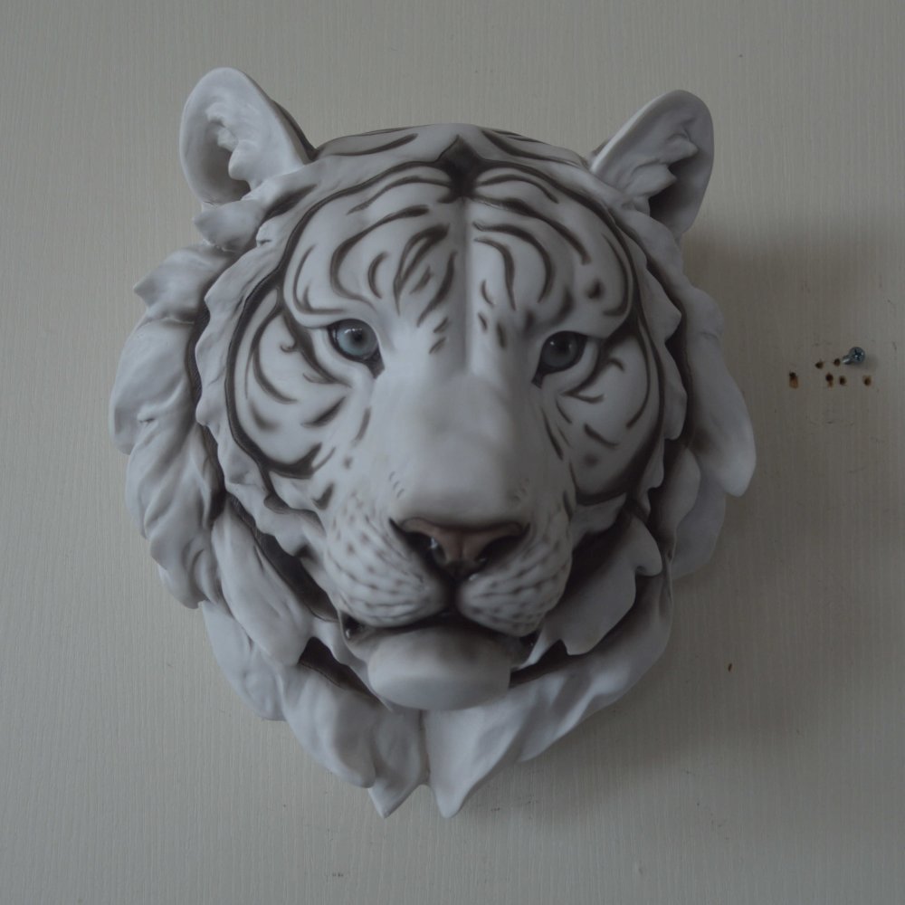 Hot Sale Fiberglass White Tiger Head Statue