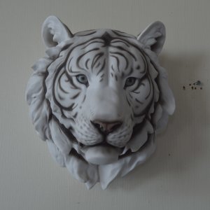 Hot Sale Fiberglass White Tiger Head Statue