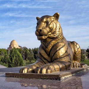 Hot Sale Brass Gold Tiger Statue