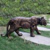 Outdoor Bronze Vintage Tiger Statue For Sale - Image 3