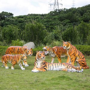 Outdoor Fiberglass Tiger Statue For Sale