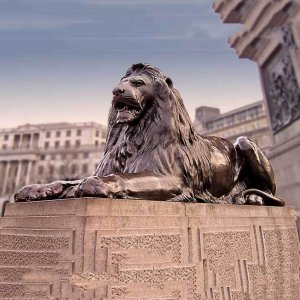 Hand Carved Bronze Trafalgar Square Lion Statue
