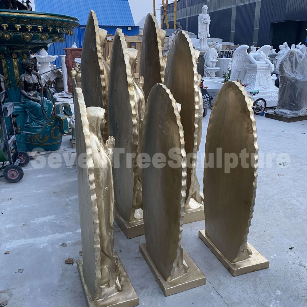Bronze Mother Mary Statue For Sale - Image 4