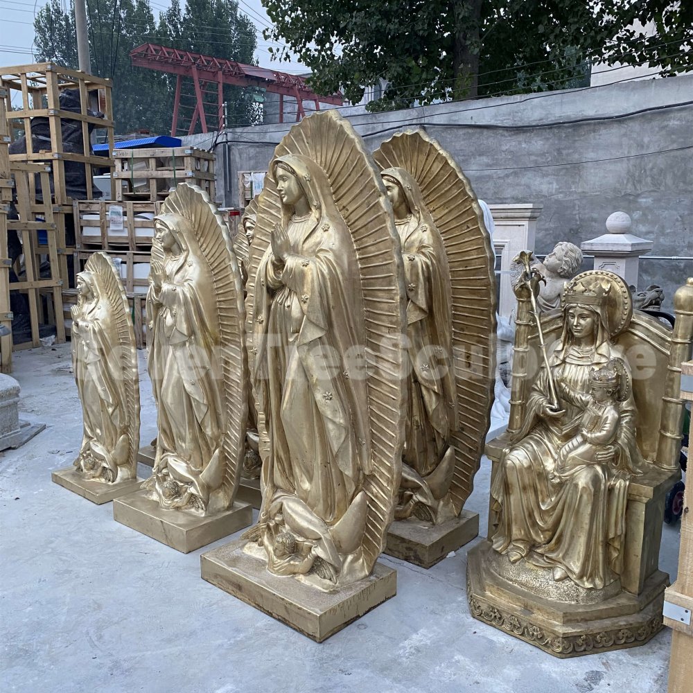 Bronze Mother Mary Statue For Sale - Image 3