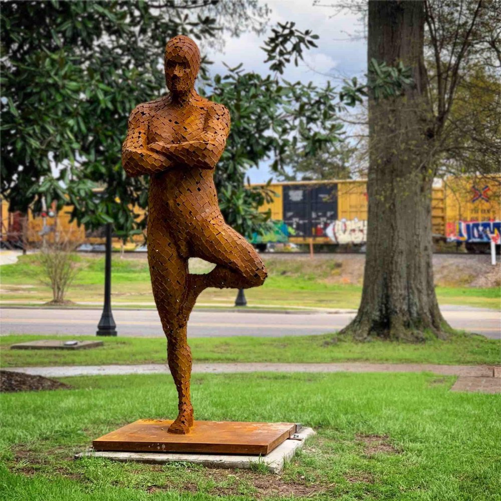 Famous Figure Weathering Steel Sculpture For Sale - Image 2