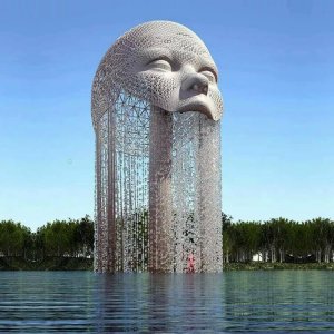 Outdoor Wire Stainless Steel Head Sculpture For Sale