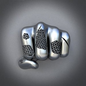 3d Fist Stainless Steel Wall Sculpture For Sale