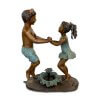 Bronze Children Boy And Girl Water Fountain Statue For Sale - Image 4
