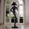 Home Decorative Bronze Ladys Lamp Statue For Sale - Image 3