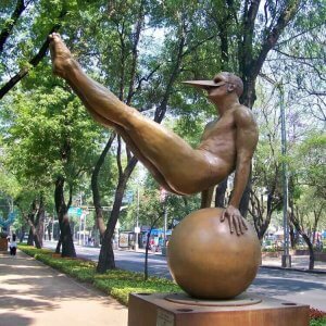 Bronze Nude Male Yoga Man Figure Sculpture Sport Statue For Sale