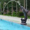Garden Single Dolphin Bronze Fountain Statue For Sale - Image 3
