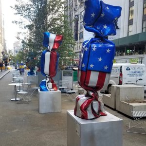 Fiberglass American Flag Candy Sculpture For Sale