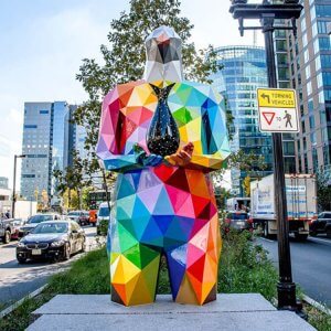 Fiberglass Geometry Figure Bird Sculpture For Sale