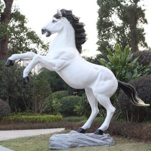 Jumping Fiberglass Arabian Horse Sculpture For Sale