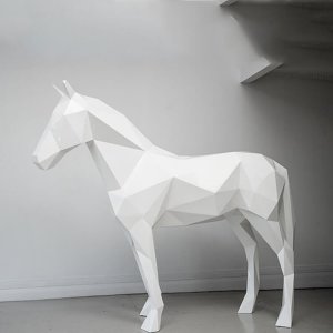Fiberglass Geometric Horse Statue For Sale