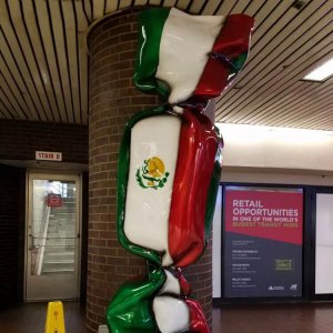Fiberglass Mexican Flag Candy Sculpture For Sale