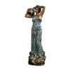 Bronze Holding Flowers Lady Fountain Sculpture For Sale - Image 4