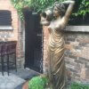 Bronze Holding Flowers Lady Fountain Sculpture For Sale - Image 2