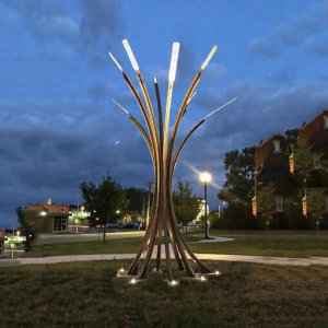 Garden Stainless Steel Abstract Sculpture For Sale