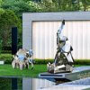 Garden Stainless Steel Geometric Elephant Statue For Sale - Image 2