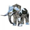 Garden Stainless Steel Geometric Elephant Statue For Sale - Image 4