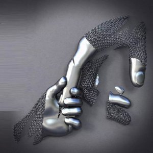 Hold Hands Stainless Steel Wall Sculpture For Sale