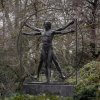 Leonardo da Vinci Vitruvian Man Nude Male Bronze Sculpture For Sale