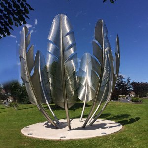 Stainless Steel Feather Sculpture For Sale