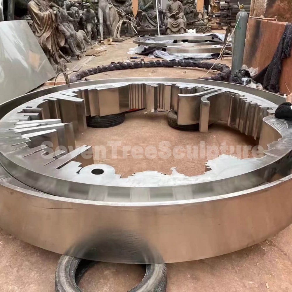 Stainless Steel Gear Sculpture For Sale - Image 3