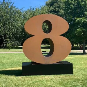 Garden weathering Stainless Steel Number Sculpture For Sale