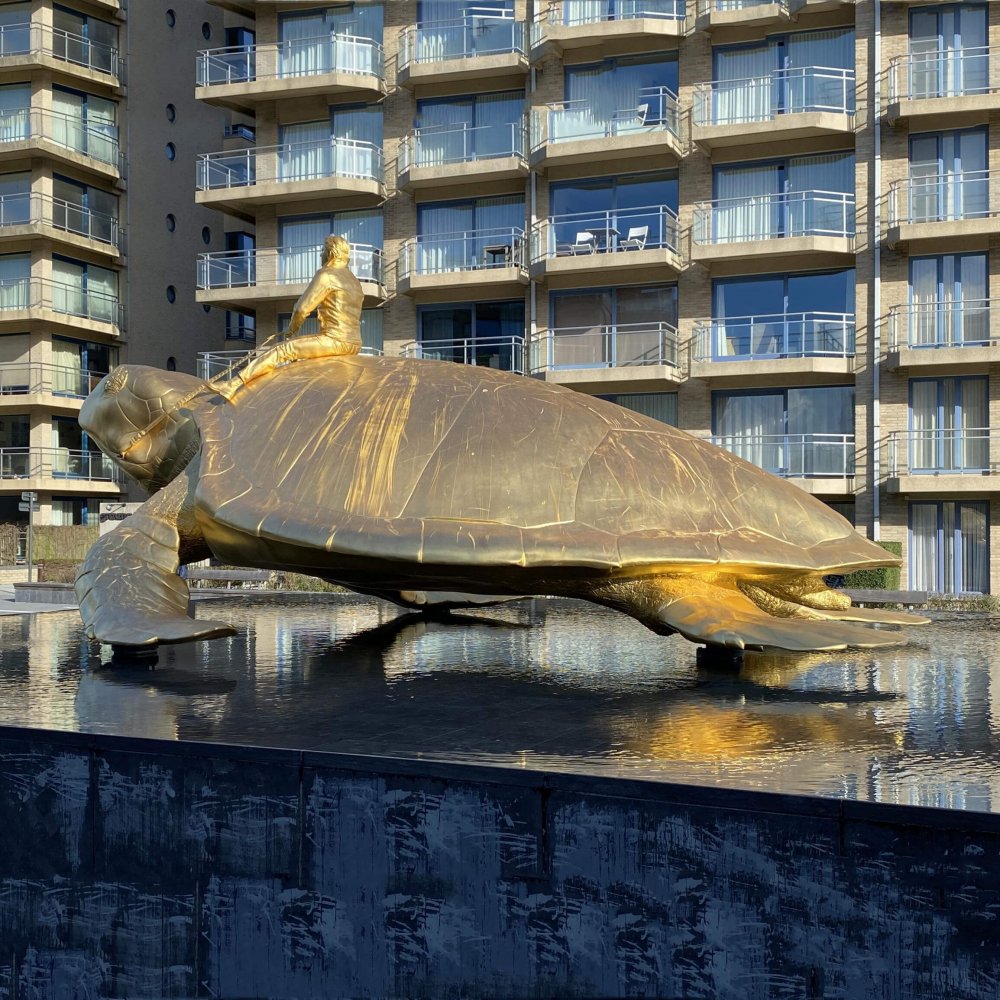 Stainless Steel Turtle Statue For Sale - Image 3