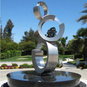 Stainless Steel Water Feature Fountain Sculpture For Sale
