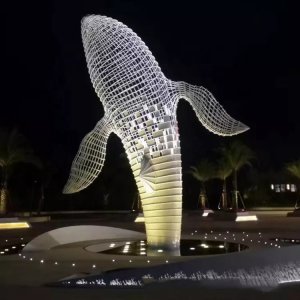  Stainless Steel Whale Statue For Sale
