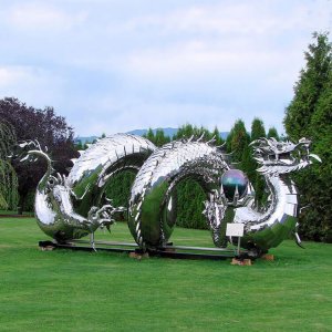 Stainless Steel  Chinese Dragon Statue For Sale