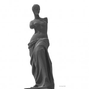 Stainless Steel Metal Venus Sliced Sculpture For Sale