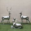 Stainless Steel Deer Garden Statue For Sale - Image 2