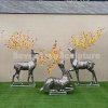 Stainless Steel Deer Garden Statue For Sale - Image 3