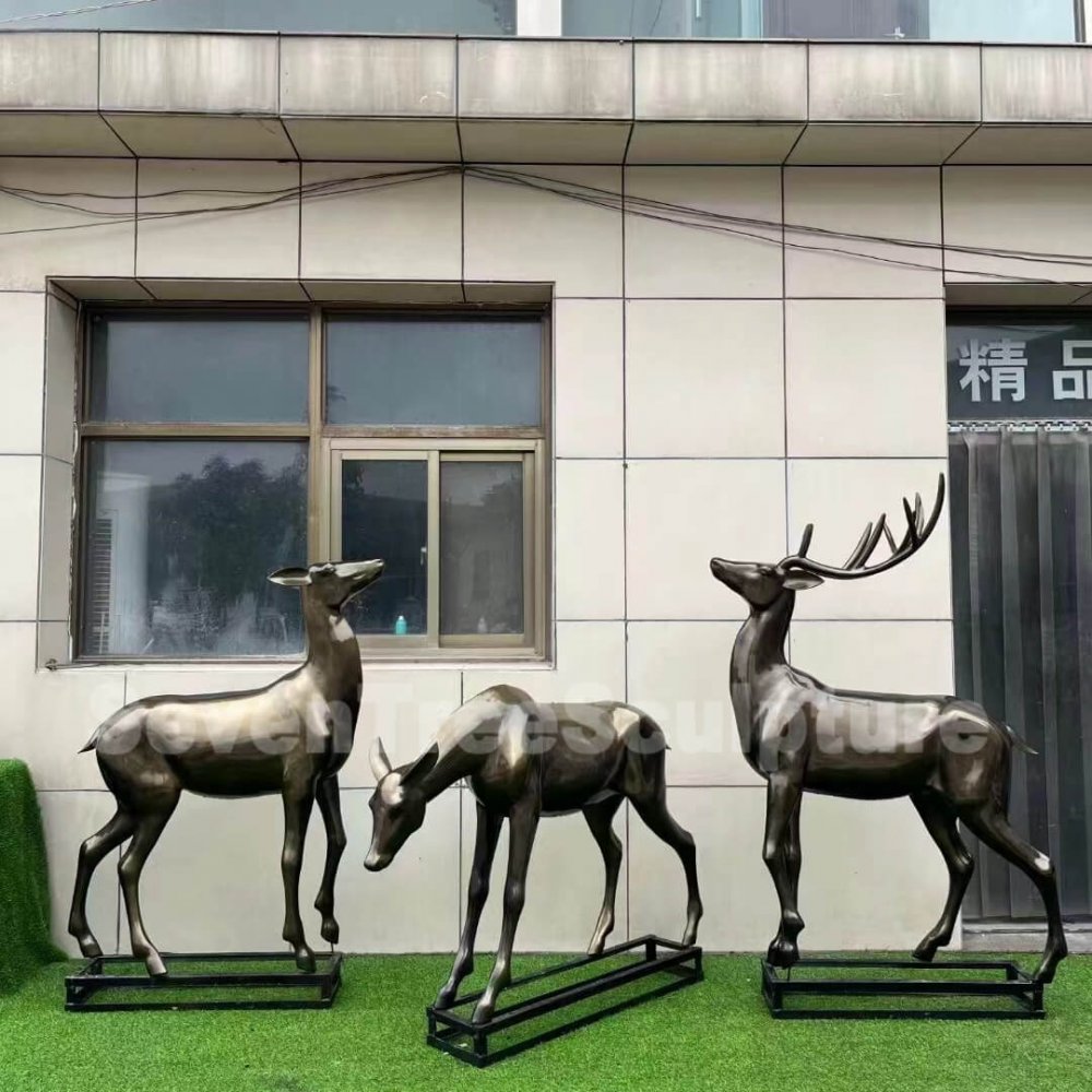 Mirror Polished Stainless Steel Deer Sculpture For Sale - Image 4