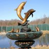 Garden Bronze Dolphin Fountain Statue For Sale - Image 4