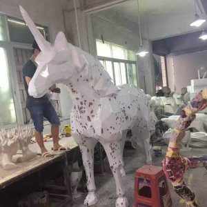 Large Fiberglass Unicorn Sculpture For Sale