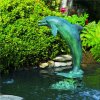 Garden Single Dolphin Bronze Fountain Statue For Sale - Image 2