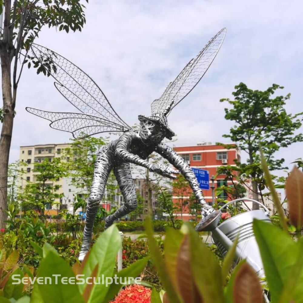 Wire Fairy Sculpture For Sale - Image 3