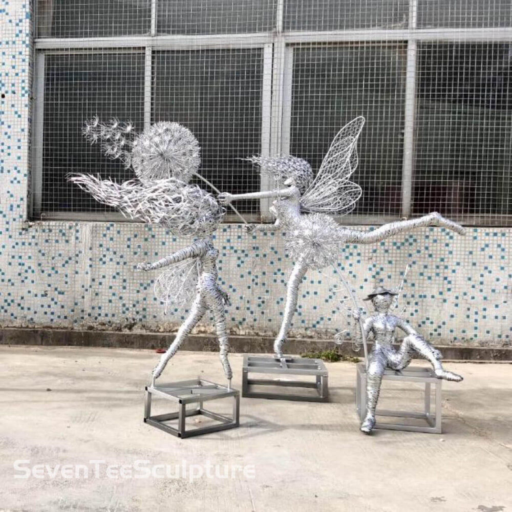 Fairy Sculptures Dancing With Dandelions - Image 2